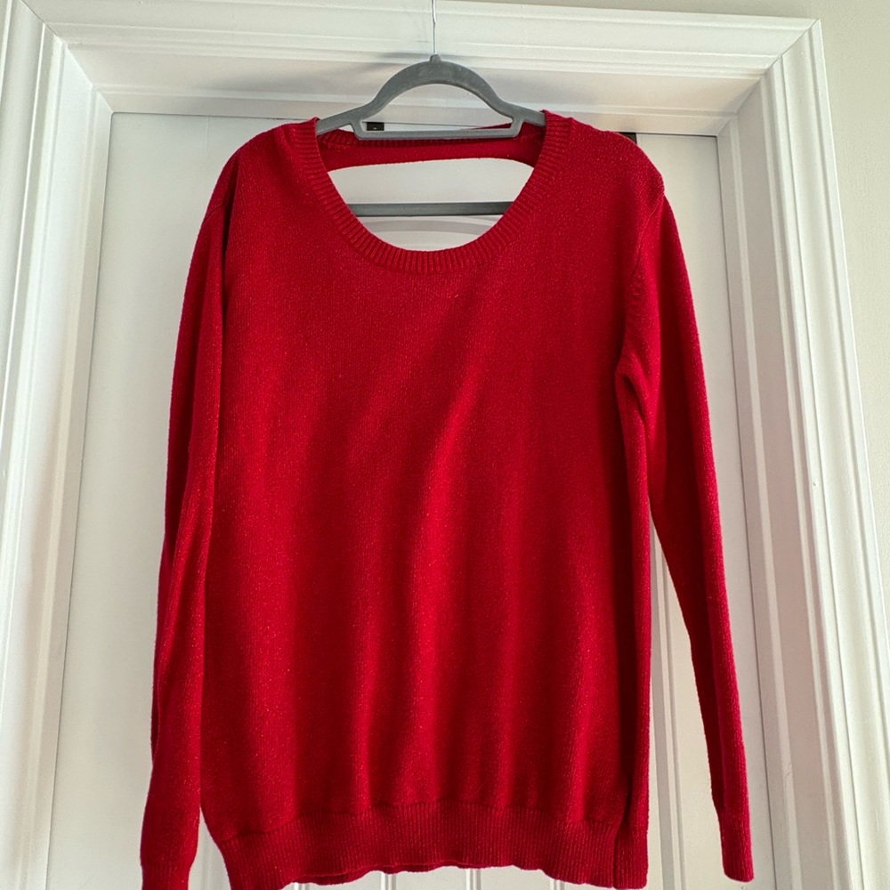 Forever 21 Vibrant Red Crew Neck Sweater